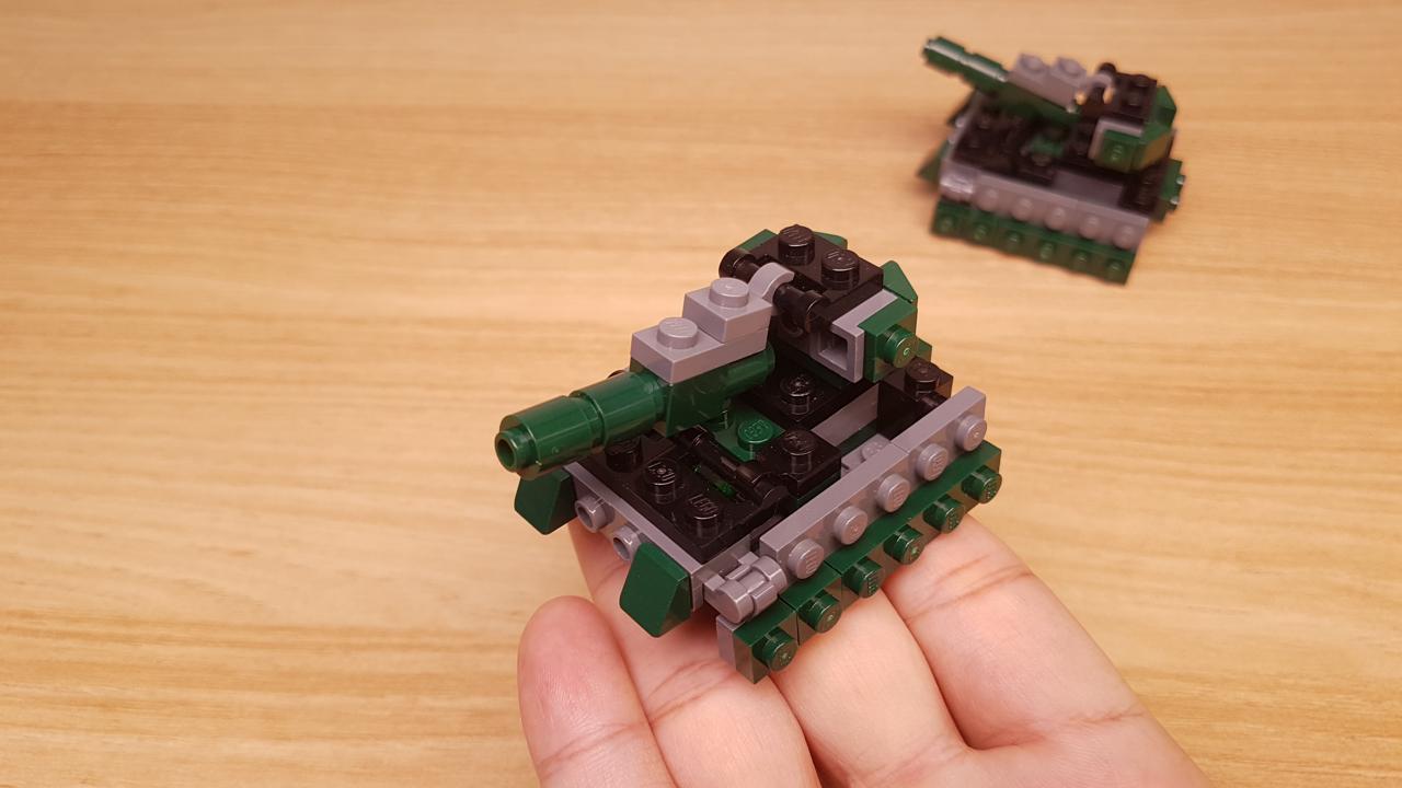 Micro LEGO brick tank transformer mech - Armored Steel (similar to Brawl)
 3 - transformation,transformer,LEGO transformer
