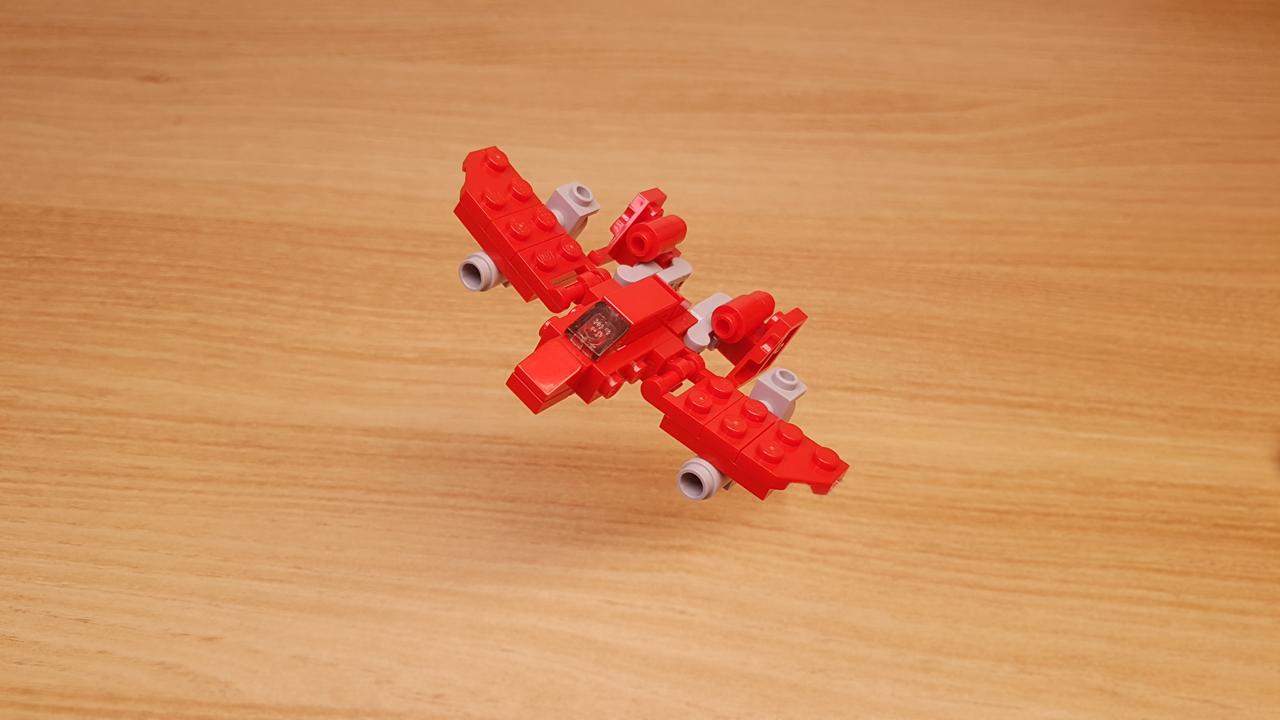 Micro LEGO brick fighter jet transformer mech - Red Sky (similar to PowerGlide)
 2 - transformation,transformer,LEGO transformer
