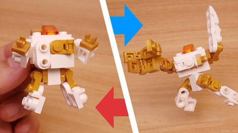 Micro LEGO brick transformer mech - Two-Face