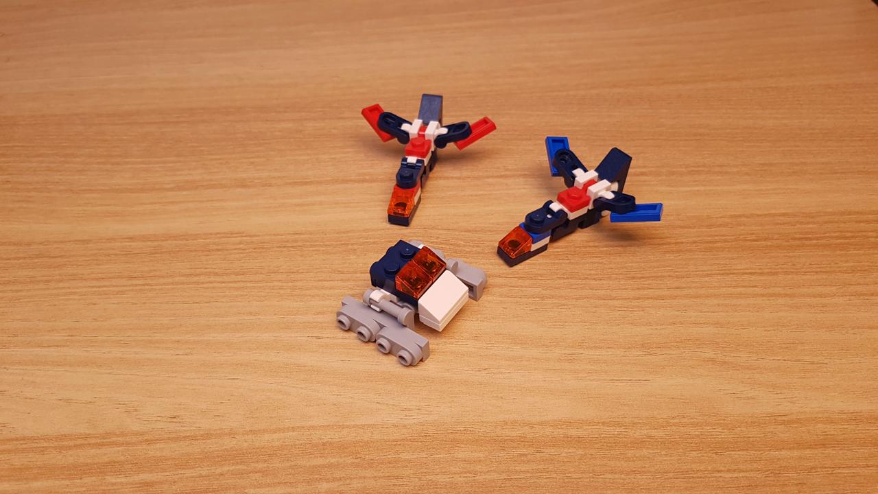 Micro LEGO brick combiner transformer mech - Lightningman
 2 - transformation,transformer,LEGO transformer