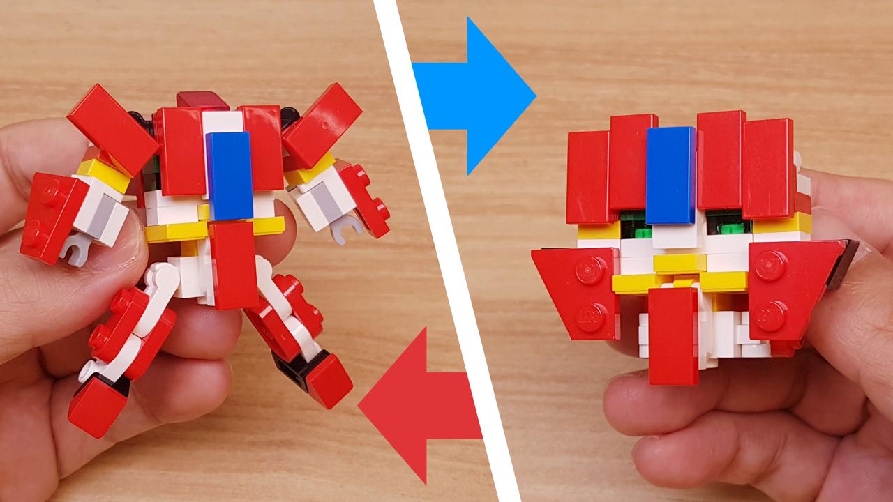 Micro LEGO brick transformer mech - Giant Head
 0 - transformation,transformer,LEGO transformer