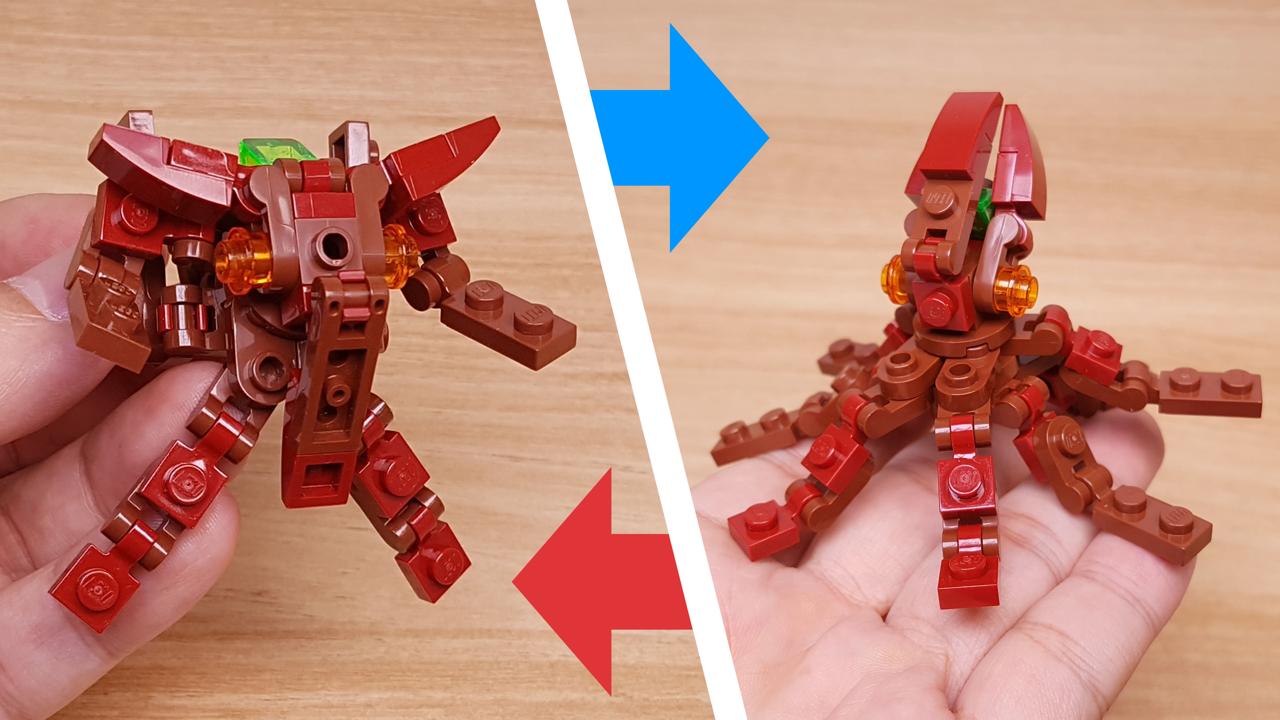 Micro LEGO brick Octopus transformer mech - Red Shadow
 0 - transformation,transformer,LEGO transformer