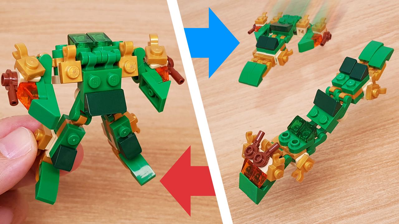 Micro LEGO brick Dragon transformer mech - God Dragon
 0 - transformation,transformer,LEGO transformer