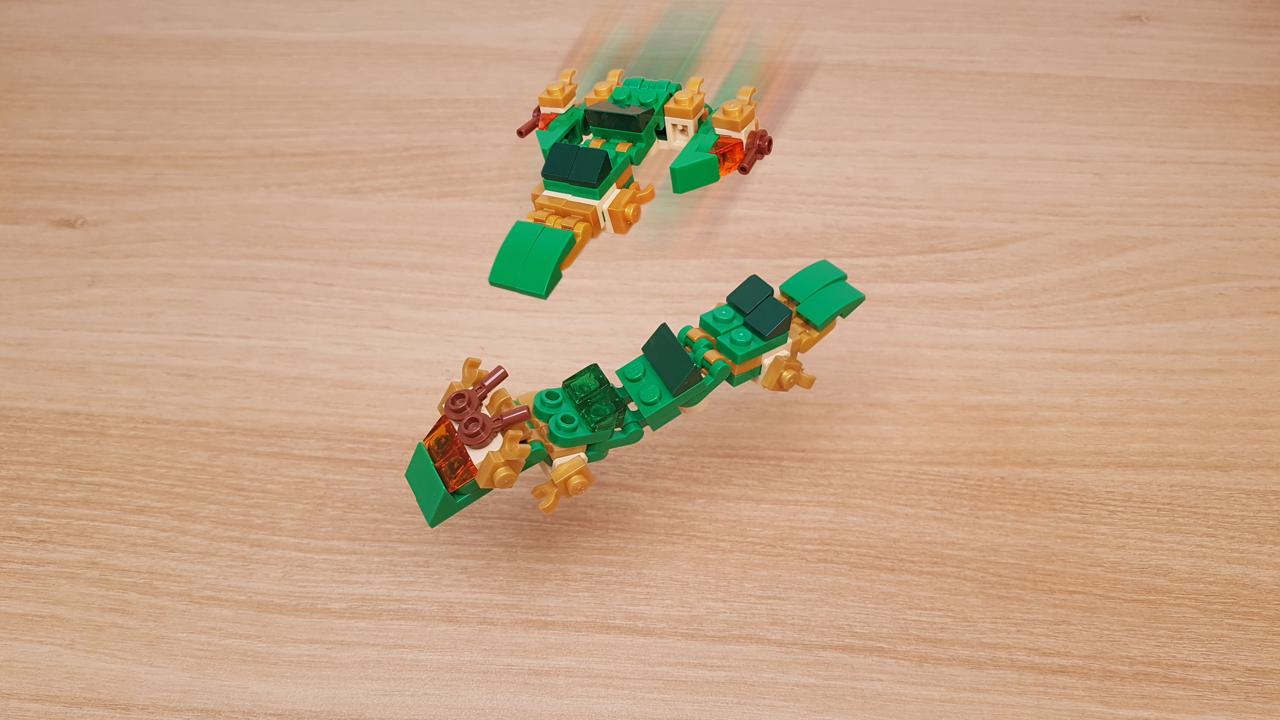 Micro LEGO brick Dragon transformer mech - God Dragon
 2 - transformation,transformer,LEGO transformer