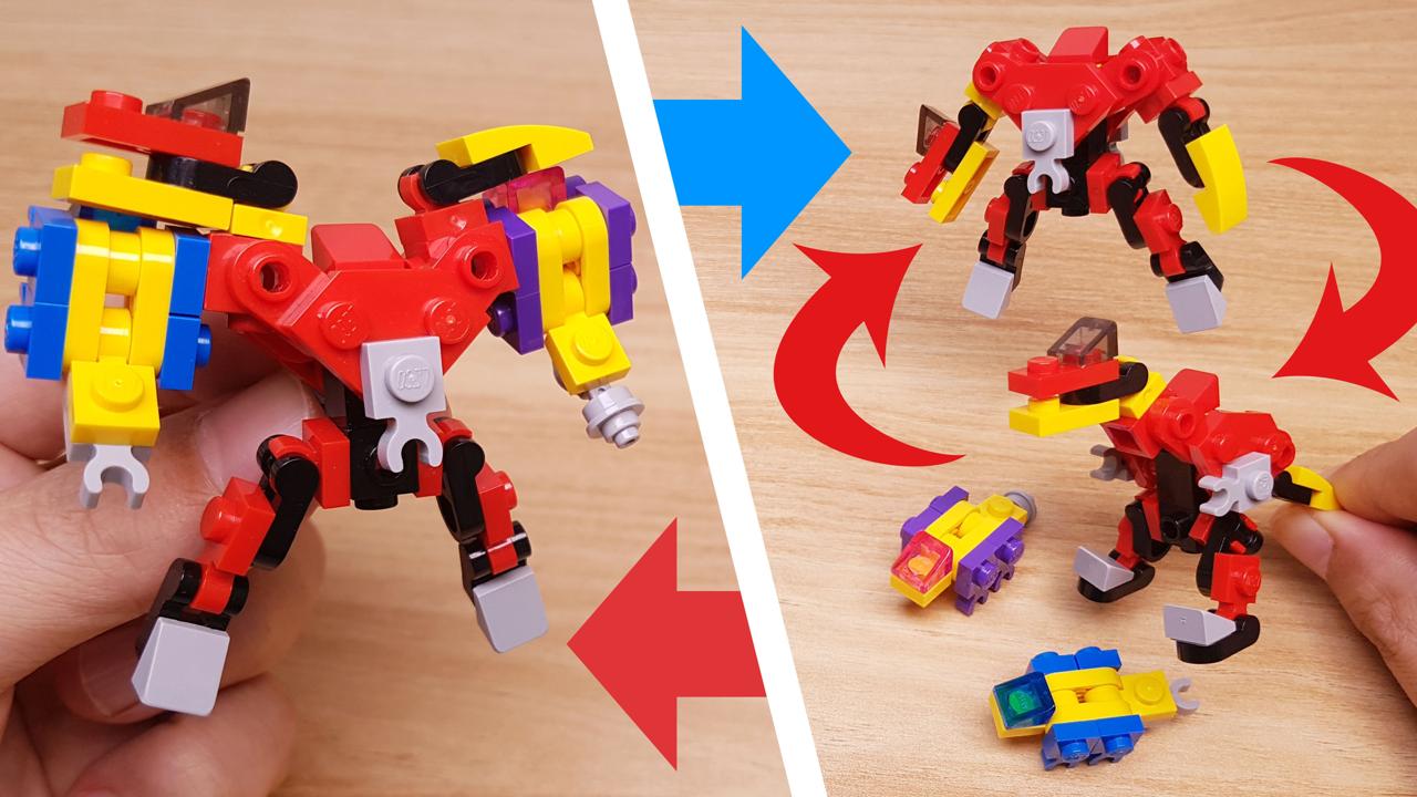 Micro LEGO brick dinosaurs combiner transformer mech - Dino Combo
 0 - transformation,transformer,LEGO transformer