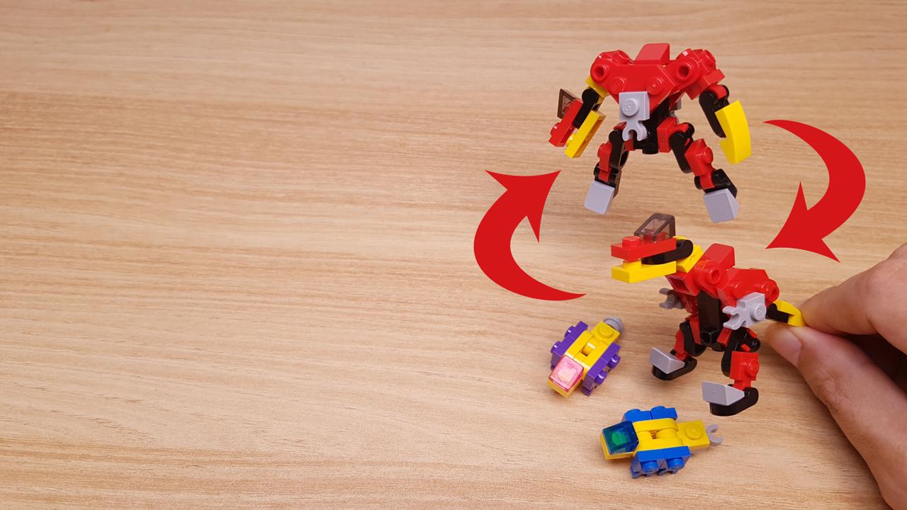 Micro LEGO brick dinosaurs combiner transformer mech - Dino Combo
 2 - transformation,transformer,LEGO transformer