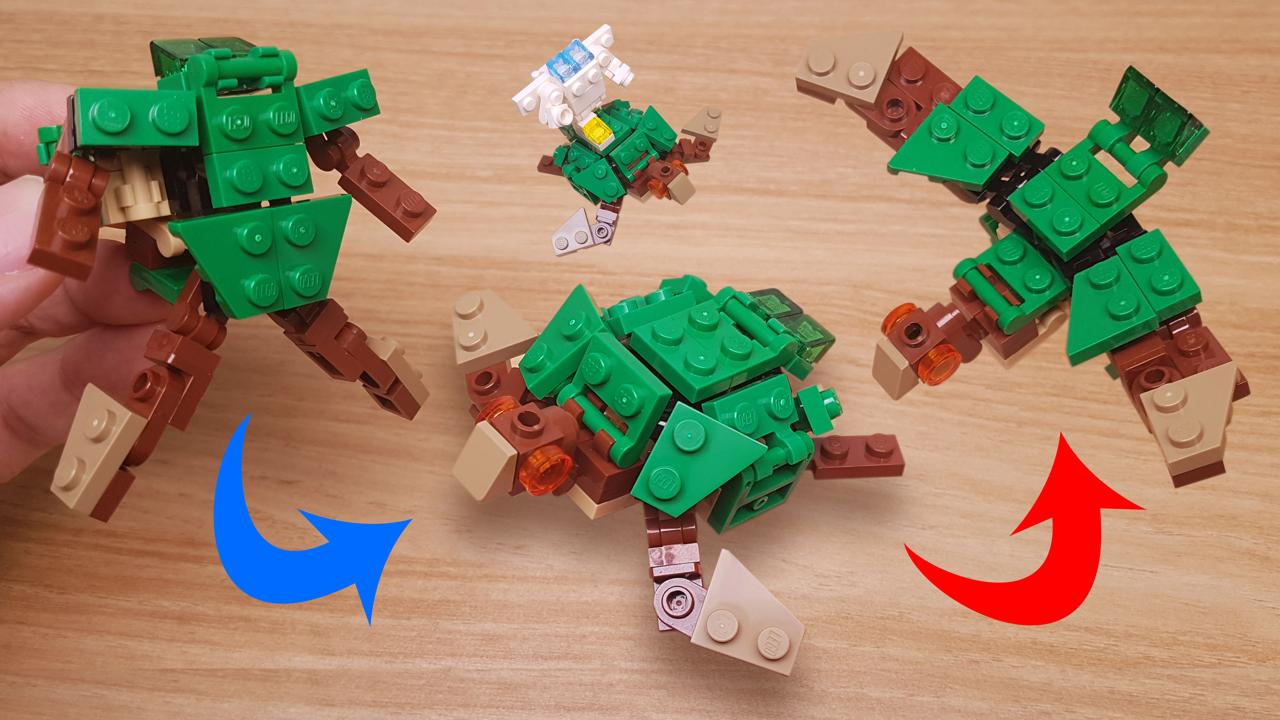 Micro LEGO brick bird, sea turtle trimple transformer mech - Birtler
 0 - transformation,transformer,LEGO transformer