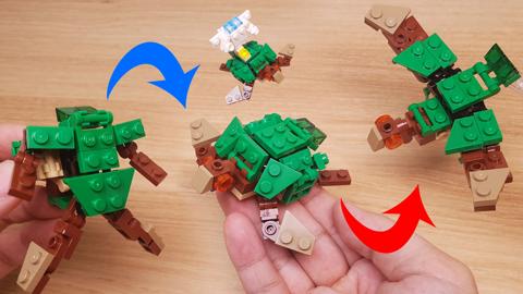 Micro LEGO brick bird, sea turtle trimple transformer mech - Birtler
 3 - transformation,transformer,LEGO transformer