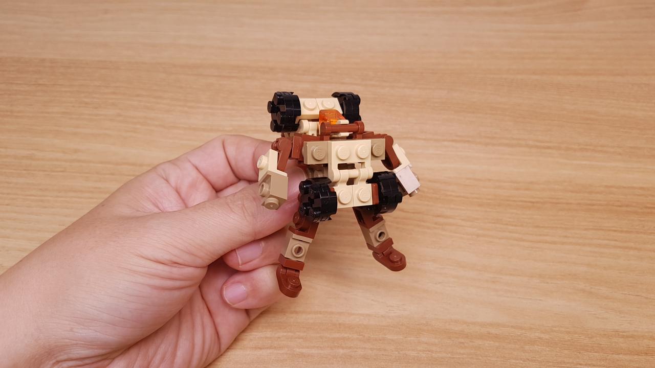 Micro LEGO brick SWAT team vehicle transformer mech - ATV man
 1 - transformation,transformer,LEGO transformer