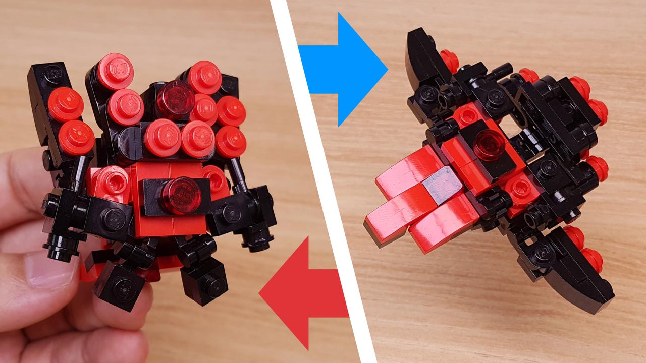 얼굴에 붉은 점이 많이 있는 로봇, 레드닷 0 - 변신,변신로봇,레고변신로봇