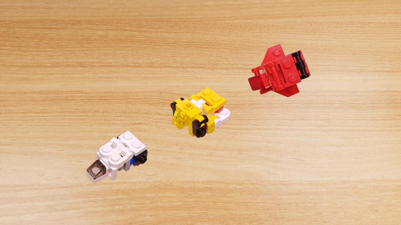 3대의 전투기가 조합에 따라 3가지 로봇으로 합체할 수 있는 갓챠3 2 - 변신,변신로봇,레고변신로봇