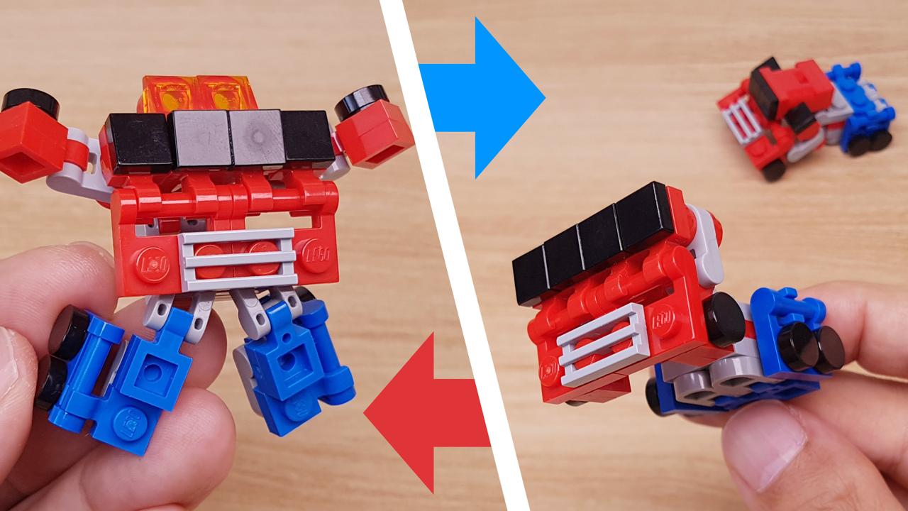 빨간색, 파란색의 트레일러 트럭 변신로봇! - 점보트럭 0 - 변신,변신로봇,레고변신로봇