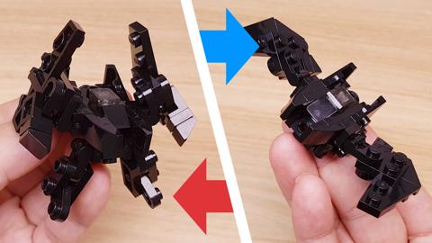 Micro LEGO brick bat fighter jet transformer mech - Black Wing
 3 - transformation,transformer,LEGO transformer