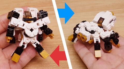 White Death : The invisible spider transformer mech with flaming Jumps and golden webs!