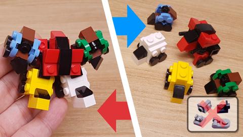 16 fewer bricks! easy parts LEGO brick combiner robot!- Titan V mini  