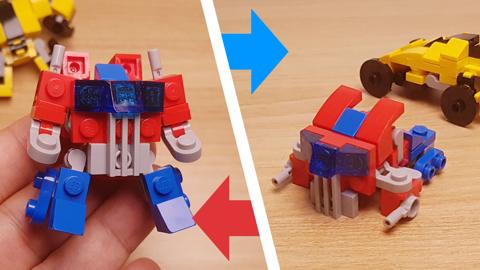 Mini LEGO brick Trailer truck robot mini Battle Trailer! #LEGO #MOC #レゴ #レゴ変形ロボ #レゴ作り方 #레고변신로봇
 3 - transformation,transformer,LEGO transformer