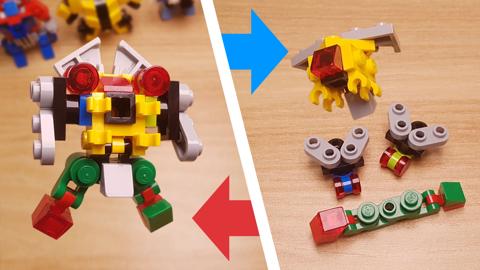 Mini LEGO brick Fly, Bumblebee, and Caterpillar Combine transformer robot TinyBugs! #LEGO #MOC #レゴ #レゴ変形ロボ #レゴ作り方 #레고변신로봇
 3 - transformation,transformer,LEGO transformer