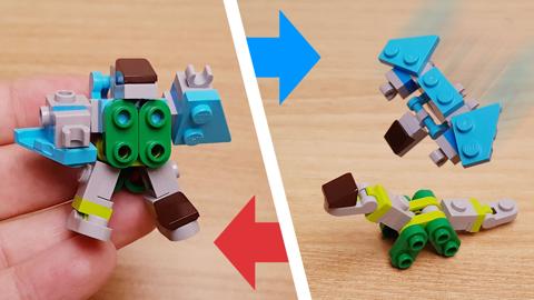 Mini LEGO Brachiosaurus and Pteranodon combiner transformer robot Branodon! 5 - transformation,transformer,LEGO transformer