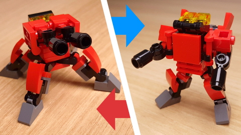 Gun Turret Micro sized Transformer Robot  (similar with Overwatch Torbjörn Turret) 6 - transformation,transformer,LEGO transformer