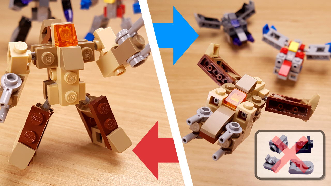 デザートジェット、関節用1×1サイビーツがなくても作れる変形ロボ
 0 - 変身,変身ロボ,レゴ変身ロボ