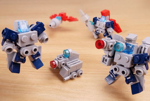 Micro combiner robot (similar to Achilles from LBX) - Micro Knight 5 - transformation,transformer,LEGO transformer