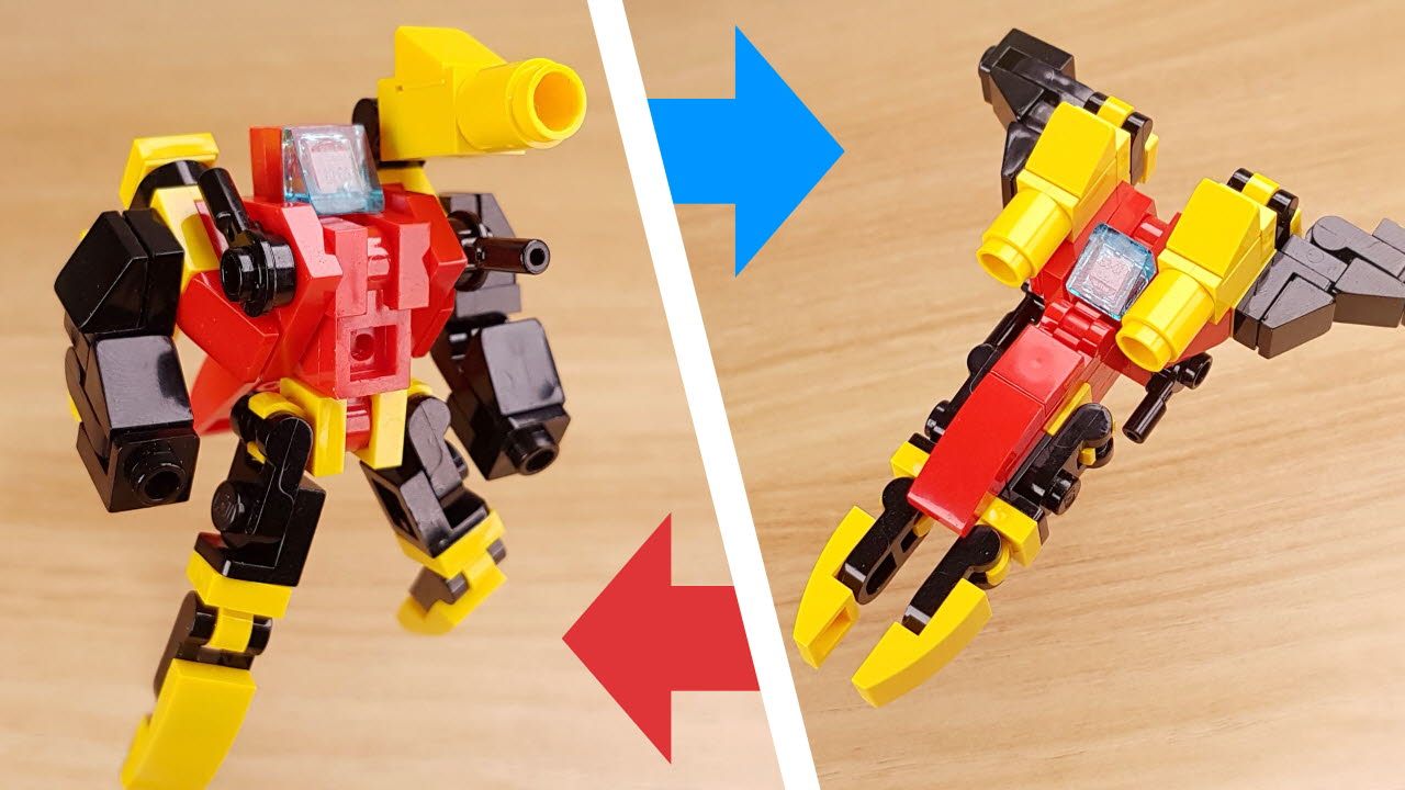 戦闘用ジェットに変形するミニレゴロボ - ジェットスピアー
 0 - 変身,変身ロボ,レゴ変身ロボ