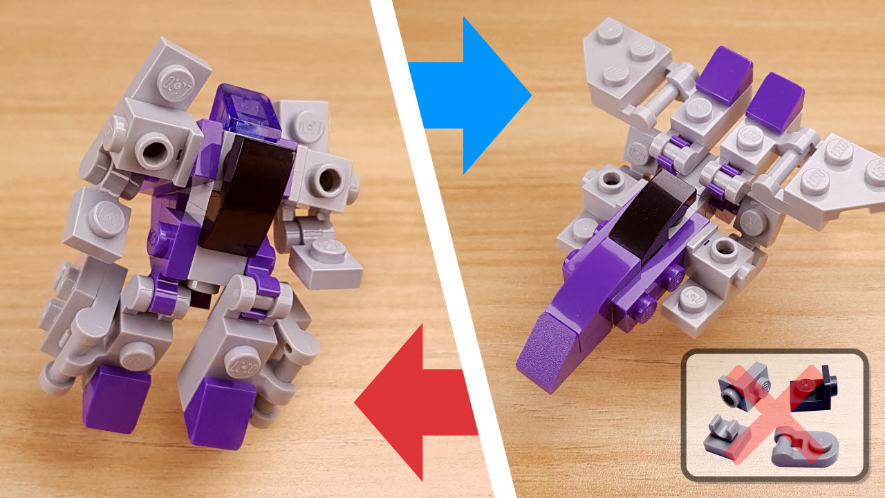 Easy to build fighter jet transformer - Violet Martin (using only 30 easy bricks)
 0 - transformation,transformer,LEGO transformer