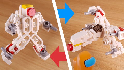 Micro fighter jet transformer robot　- X jet (Similar to X-wing starfighter from Starwars) 3 - transformation,transformer,LEGO transformer