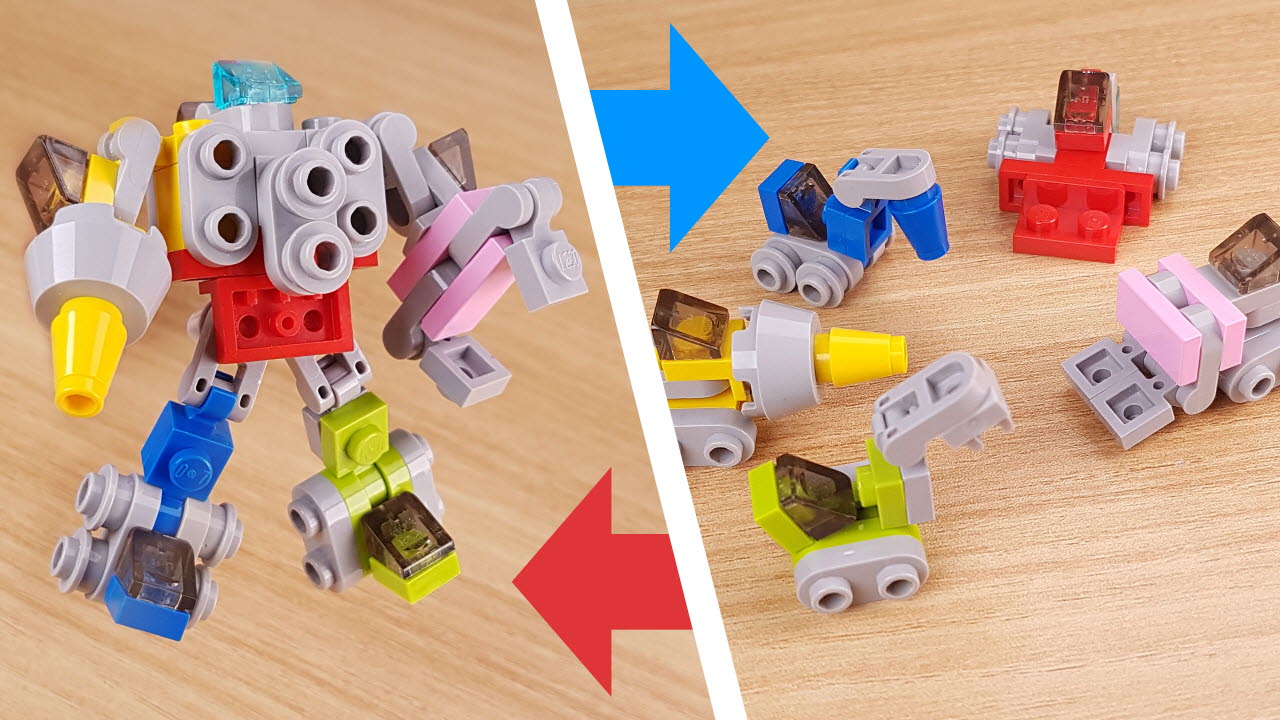 Micro 5 heavy vehicles combiner transformer robot　- Megastator (Similar to Megazord and Devastator)
 0 - transformation,transformer,LEGO transformer