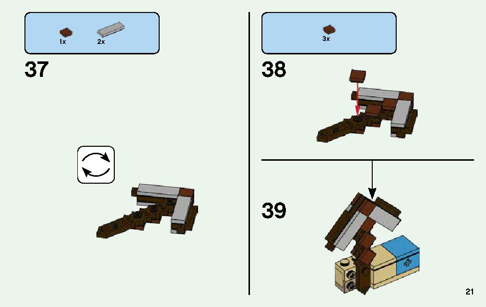 Minecraft Steve BigFig with Parrot 21148 LEGO information LEGO instructions 21 page