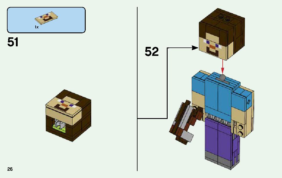 Minecraft Steve BigFig with Parrot 21148 LEGO information LEGO instructions 26 page