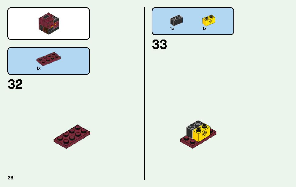 Minecraft Skeleton BigFig with Magma Cube 21150 LEGO information LEGO instructions 26 page