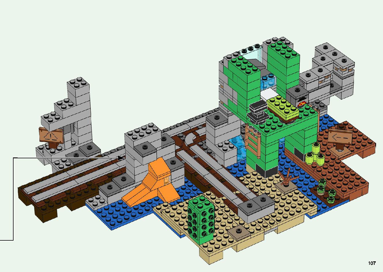 巨大クリーパー像の鉱山 21155 レゴの商品情報 レゴの説明書・組立方法 107 page