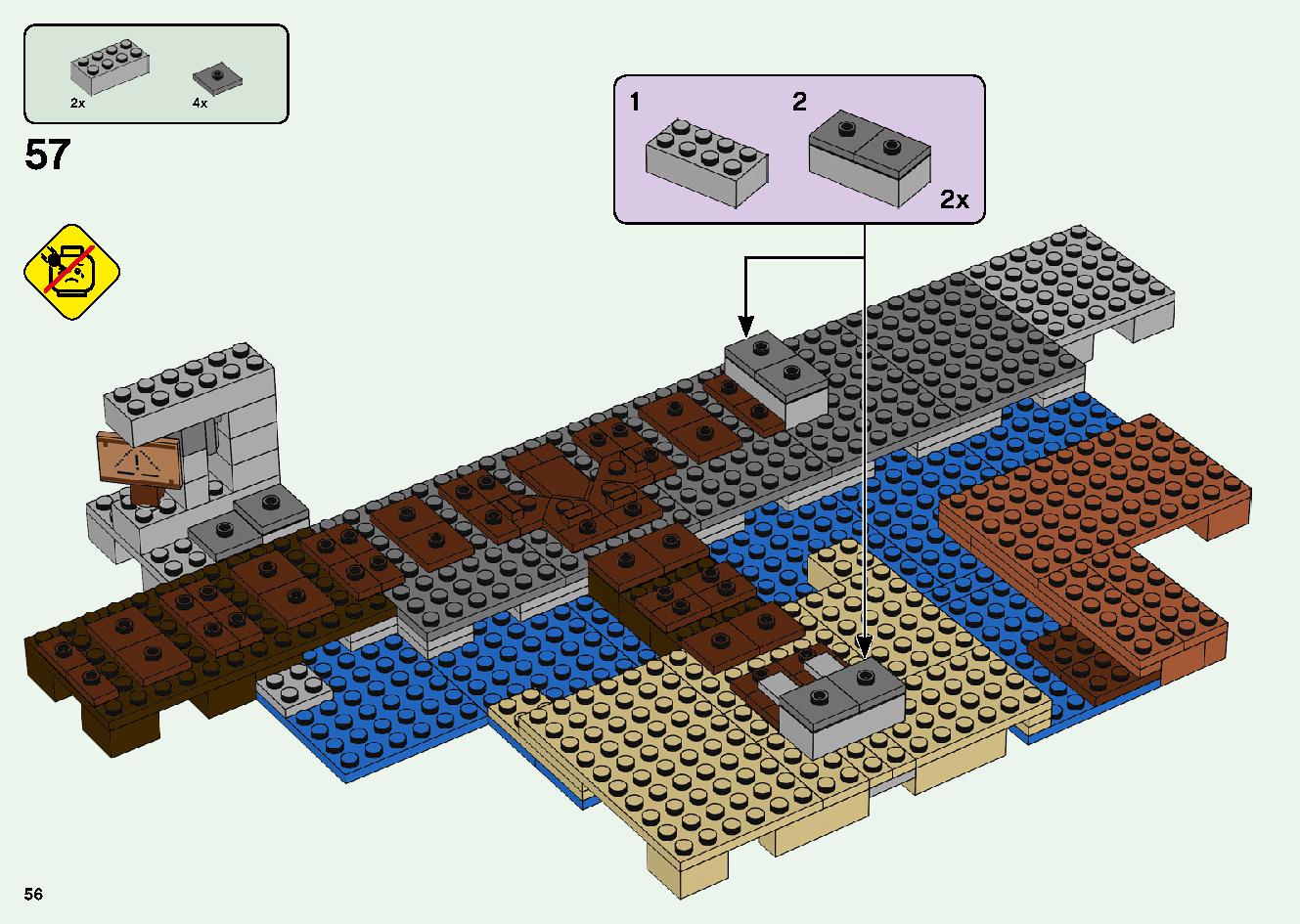 巨大クリーパー像の鉱山 21155 レゴの商品情報 レゴの説明書・組立方法 56 page