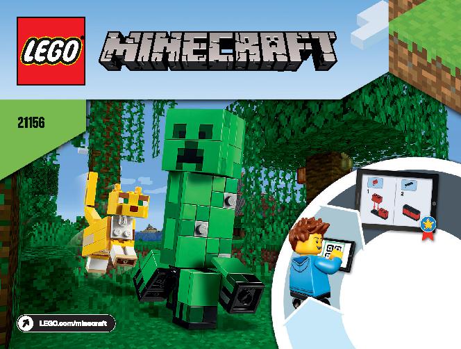 BigFig Creeper and Ocelot 21156 LEGO information LEGO instructions 1 page