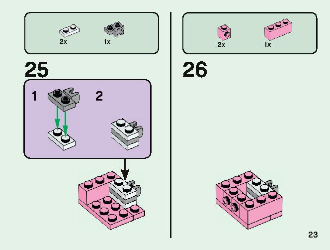 マインクラフト ビッグフィグ ブタとベビーゾンビ 21157 レゴの商品情報 レゴの説明書・組立方法 23 page