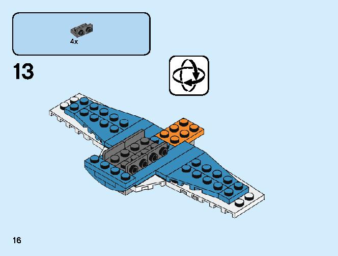 プロペラ飛行機 31099 レゴの商品情報 レゴの説明書・組立方法 16 page