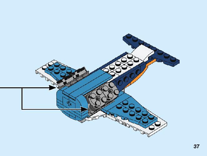 プロペラ飛行機 31099 レゴの商品情報 レゴの説明書・組立方法 37 page