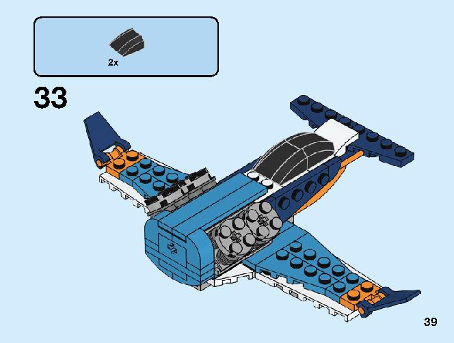 Propeller Plane 31099 LEGO information LEGO instructions 39 page