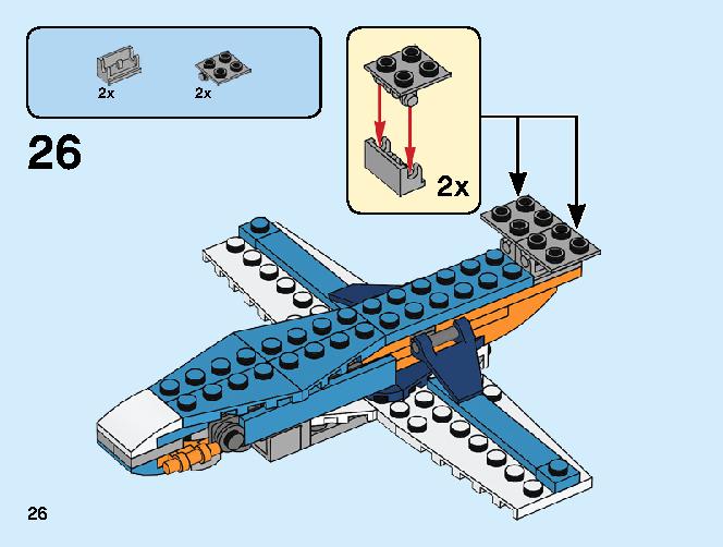 Propeller Plane 31099 LEGO information LEGO instructions 26 page