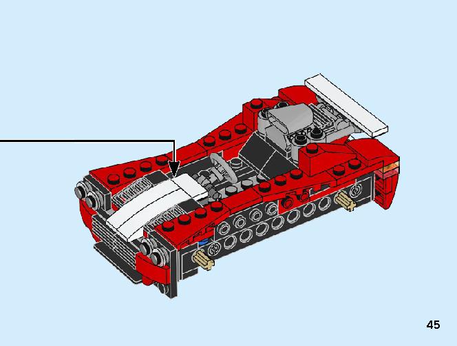 スポーツカー 31100 レゴの商品情報 レゴの説明書・組立方法 45 page
