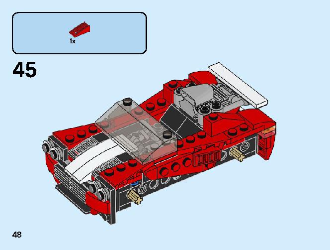 スポーツカー 31100 レゴの商品情報 レゴの説明書・組立方法 48 page