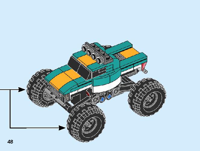 モンスタートラック 31101 レゴの商品情報 レゴの説明書・組立方法 48 page