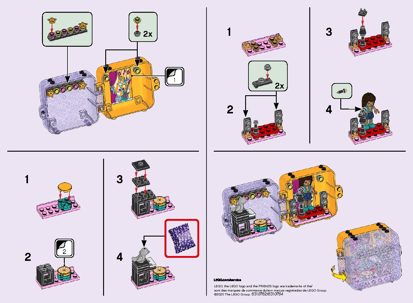 Andrea’s Play Cube - Dark Azure Bird 41400 LEGO information LEGO instructions 2 page