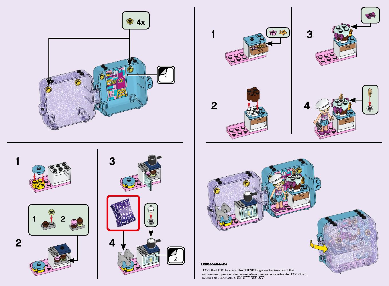 Stephanie’s Play Cube - Dark Azure Puppy 41401 LEGO information LEGO instructions 2 page