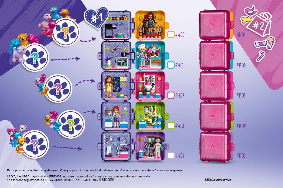 Olivia’s Play Cube - Dark Azure Hamster 41402 LEGO information LEGO instructions 2 page