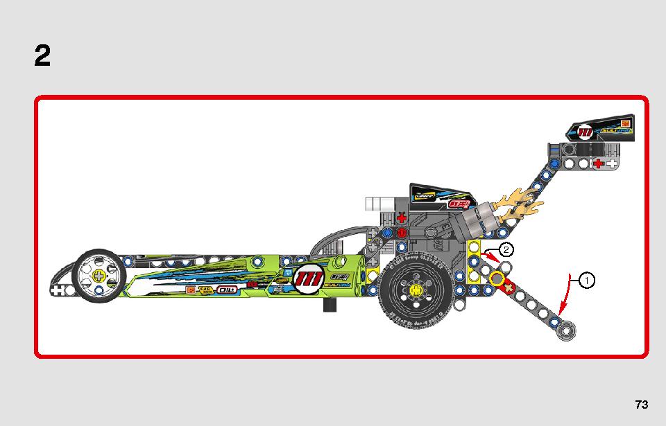 Dragster 42103 LEGO information LEGO instructions 73 page