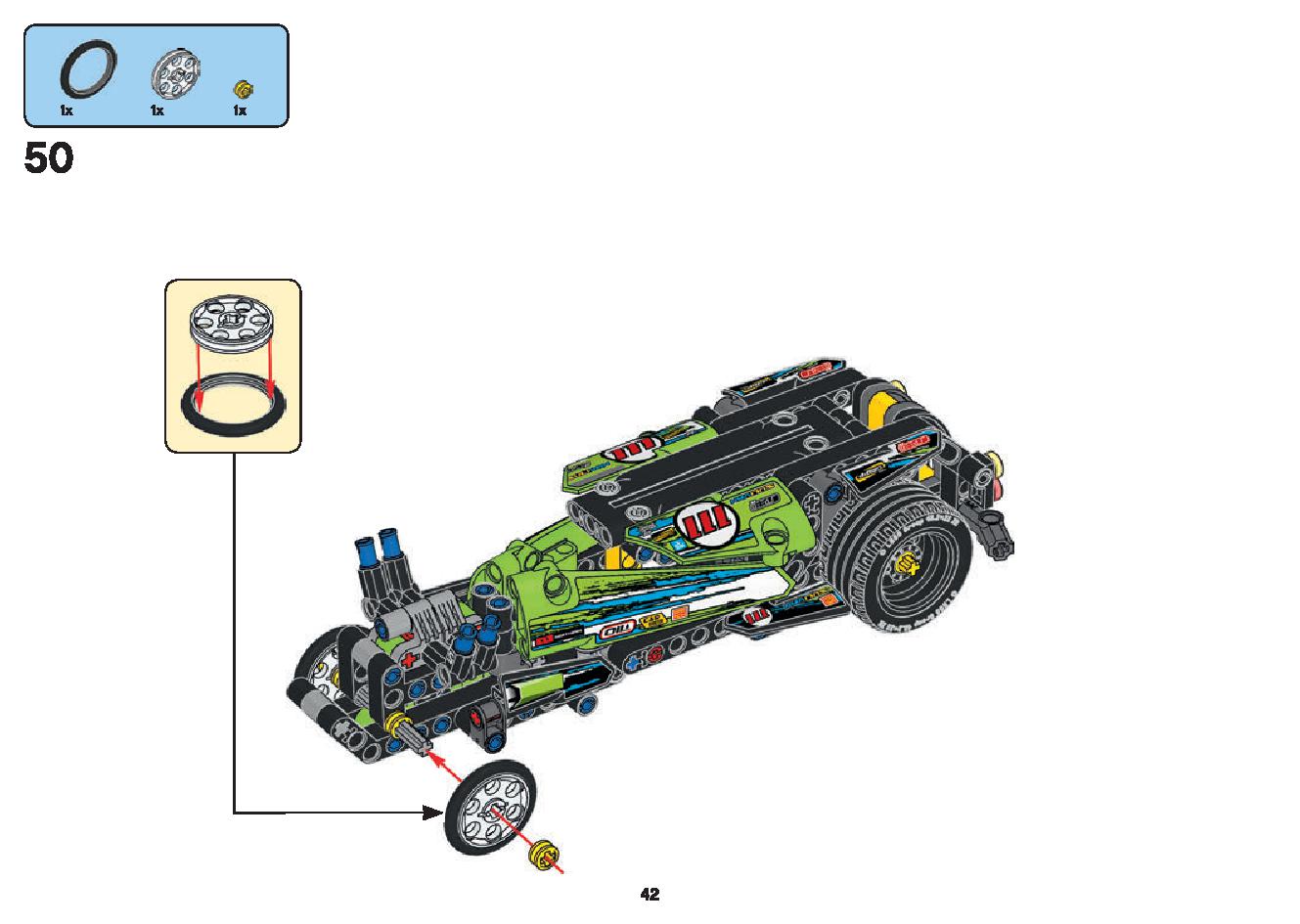 Dragster 42103 LEGO information LEGO instructions 42 page