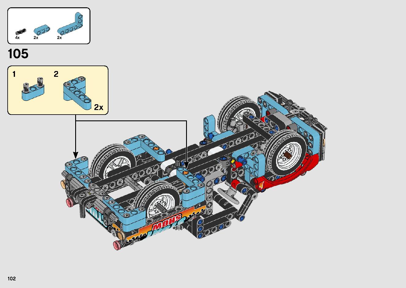 トラックとバイクのスタントショー 42106 レゴの商品情報 レゴの説明書・組立方法 102 page