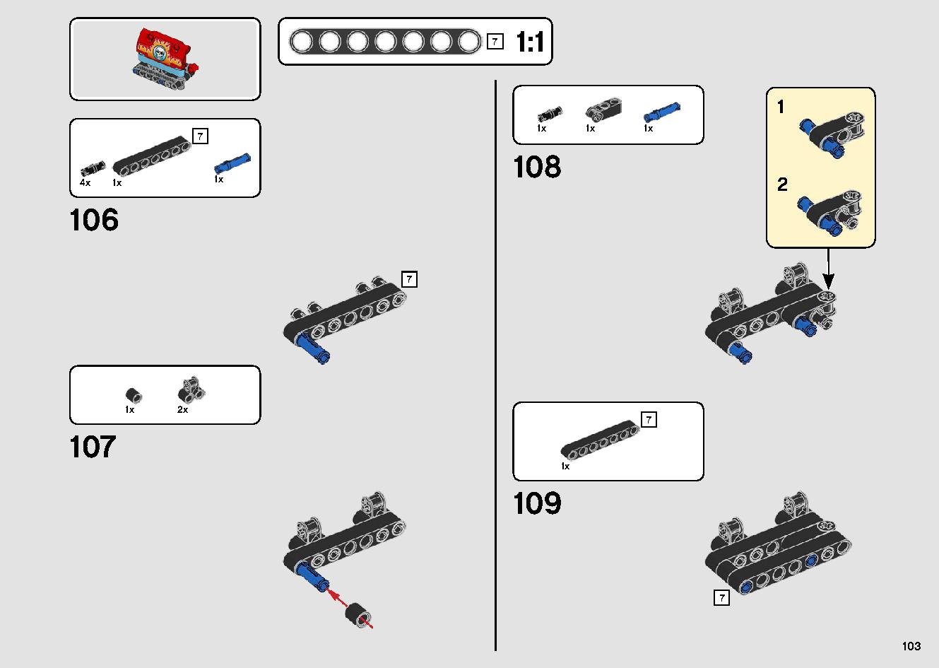 トラックとバイクのスタントショー 42106 レゴの商品情報 レゴの説明書・組立方法 103 page